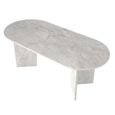 Τραπέζι Cortado Megapap χρώμα λευκό εφέ μαρμάρου 200x90x74cm 1 τεμ.