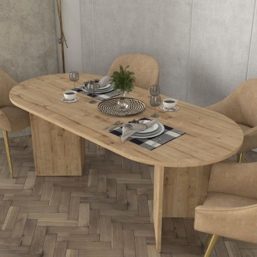 Τραπέζι Cortado Megapap χρώμα sapphire oak 200x90x74cm 1 τεμ.