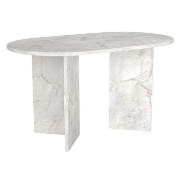 Τραπέζι Cortado Megapap χρώμα λευκό εφέ μαρμάρου 138x80x75cm 1 τεμ.