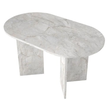 Τραπέζι Cortado Megapap χρώμα λευκό εφέ μαρμάρου 138x80x75cm 1 τεμ.