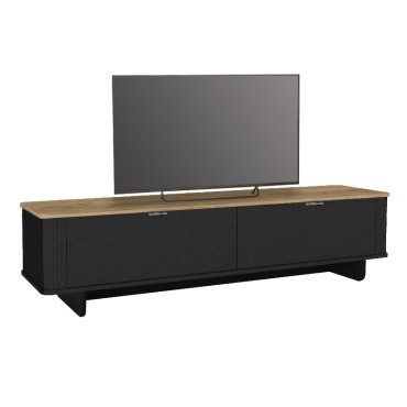 Έπιπλο τηλεόρασης Bohema Megapap χρώμα μαύρο - sepet oak 180x47x45,6cm 1 τεμ.