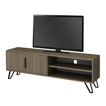 Έπιπλο τηλεόρασης Foot Megapap χρώμα καρυδί 160x35x49cm 1 τεμ.