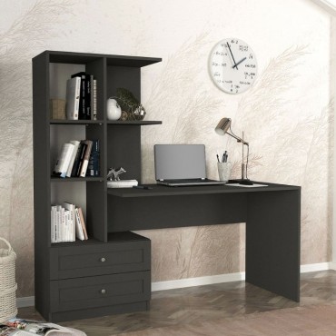 Γραφείο εργασίας Mantra Megapap χρώμα ανθρακί 155x60x152cm 1 τεμ.