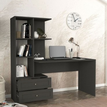 Γραφείο εργασίας Mantra Megapap χρώμα ανθρακί 155x60x152cm 1 τεμ.