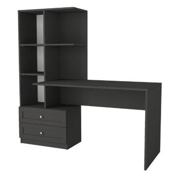 Γραφείο εργασίας Mantra Megapap χρώμα ανθρακί 155x60x152cm 1 τεμ.