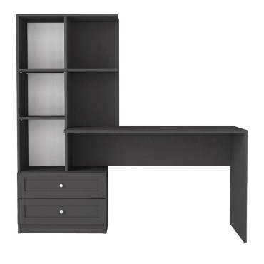 Γραφείο εργασίας Mantra Megapap χρώμα ανθρακί 155x60x152cm 1 τεμ.