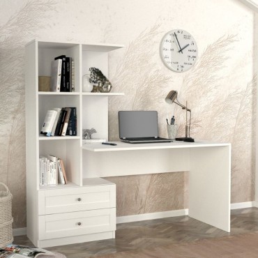 Γραφείο εργασίας Mantra Megapap χρώμα λευκό 155x60x152cm 1 τεμ.
