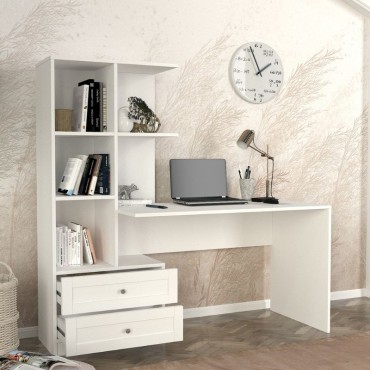 Γραφείο εργασίας Mantra Megapap χρώμα λευκό 155x60x152cm 1 τεμ.