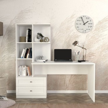 Γραφείο εργασίας Mantra Megapap χρώμα λευκό 155x60x152cm 1 τεμ.