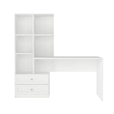 Γραφείο εργασίας Mantra Megapap χρώμα λευκό 155x60x152cm 1 τεμ.