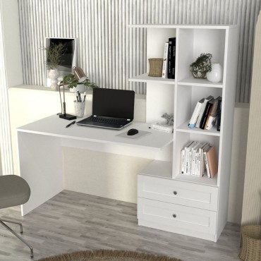 Γραφείο εργασίας Mantra Megapap χρώμα λευκό 155x60x152cm 1 τεμ.