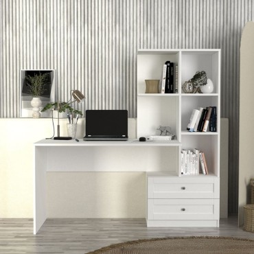Γραφείο εργασίας Mantra Megapap χρώμα λευκό 155x60x152cm 1 τεμ.