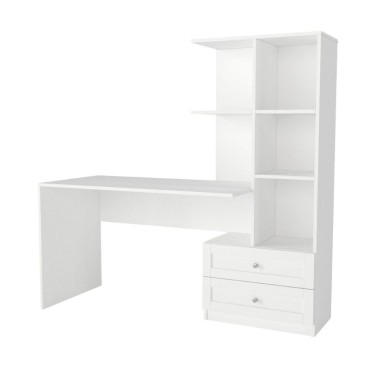 Γραφείο εργασίας Mantra Megapap χρώμα λευκό 155x60x152cm 1 τεμ.