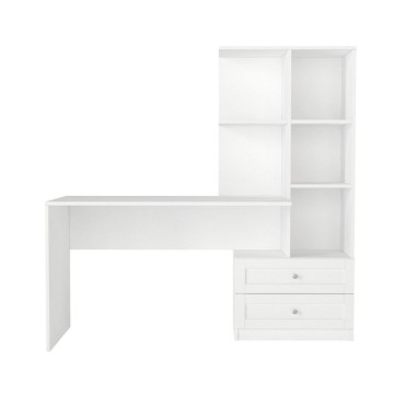 Γραφείο εργασίας Mantra Megapap χρώμα λευκό 155x60x152cm 1 τεμ.