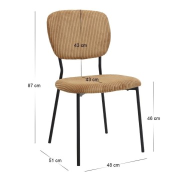 Σετ τραπεζαρία 5 τεμ. Roger - Kevin Megapap Mdf - ύφασμα χρώμα σκούρο γκρι σκυροδέματος - μουσταρδί 120x70x75cm