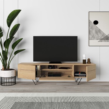 Έπιπλο τηλεόρασης Jacomen Megapap χρώμα sapphire oak 160x35x43cm 1 τεμ.