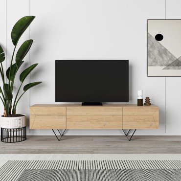 Έπιπλο τηλεόρασης Jacomen Megapap χρώμα sapphire oak 160x35x43cm 1 τεμ.