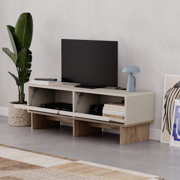 Έπιπλο τηλεόρασης Yuki Megapap χρώμα sandstone - sepet oak 118x35x40,6cm 1 τεμ.