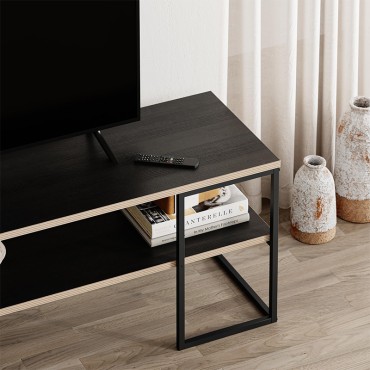 Έπιπλο τηλεόρασης Friday Megapap χρώμα black wood 140x37x45cm 1 τεμ.