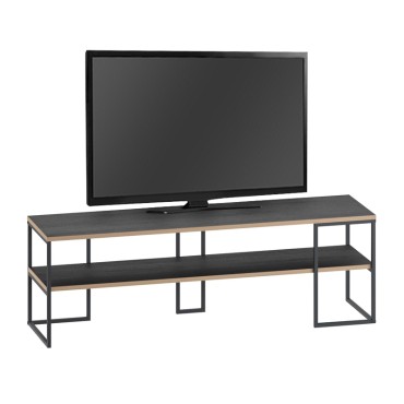 Έπιπλο τηλεόρασης Friday Megapap χρώμα black wood 140x37x45cm 1 τεμ.