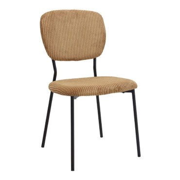 Σετ τραπεζαρία 5 τεμ. Allos - Kevin Megapap χρώμα sapphire oak - μουσταρδί 75x75x77cm