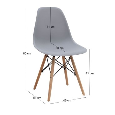 Σετ τραπεζαρία 5 τεμ. Darlen - Nova Megapap χρώμα sapphire oak - γκρι 125x72x74cm
