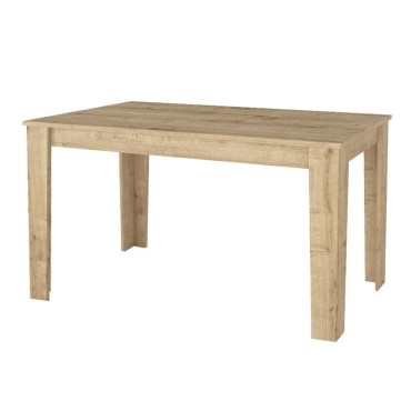 Σετ τραπεζαρία 5 τεμ. Darlen - Alma Megapap χρώμα sapphire oak - μπεζ 125x72x74cm