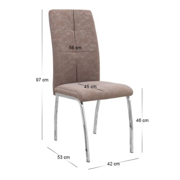 Σετ τραπεζαρία 5 τεμ. Darlen - Alma Megapap χρώμα καρυδί - μπεζ 125x72x74cm