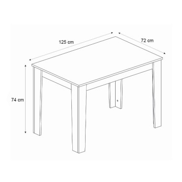 Σετ τραπεζαρία 5 τεμ. Darlen - Alma Megapap χρώμα καρυδί - μπεζ 125x72x74cm