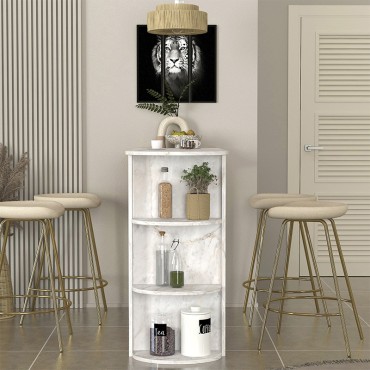 Τραπέζι μπαρ Vigne Megapap χρώμα λευκό εφέ μαρμάρου 150x51,6x101,8cm 1 τεμ.