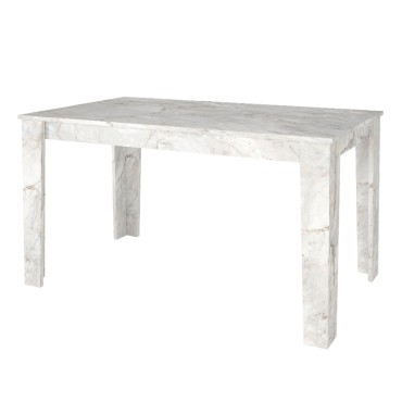 Τραπέζι Darlen Megapap χρώμα λευκό εφέ μαρμάρου 125x72x74cm 1 τεμ.