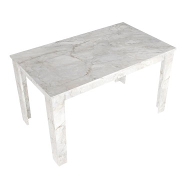 Τραπέζι Darlen Megapap χρώμα λευκό εφέ μαρμάρου 125x72x74cm 1 τεμ.