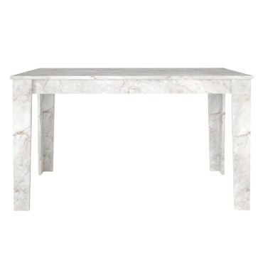 Τραπέζι Darlen Megapap χρώμα λευκό εφέ μαρμάρου 125x72x74cm 1 τεμ.