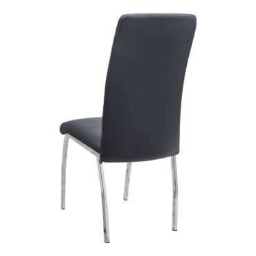 Σετ τραπεζαρία 5 τεμ. Darlen - Alma Megapap χρώμα sencron black - μαύρο 125x72x74cm