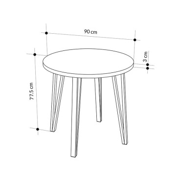 Σετ τραπεζαρία 5 τεμ. Xana - Nova Megapap χρώμα sepet oak - λευκό 90x77,5cm