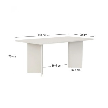 Τραπέζι Linza Megapap χρώμα λευκό 180x90x75cm 1 τεμ.
