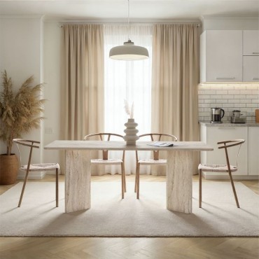 Τραπέζι Linza Megapap χρώμα travertine 180x90x75cm 1 τεμ.