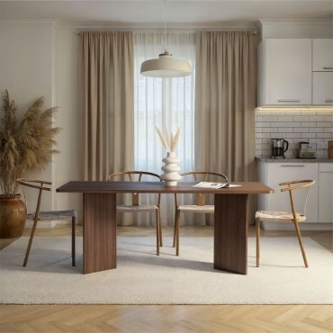 Τραπέζι Linza Megapap χρώμα καρυδί 180x90x75cm 1 τεμ.