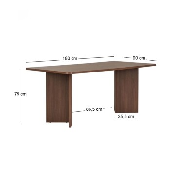 Τραπέζι Linza Megapap χρώμα καρυδί 180x90x75cm 1 τεμ.