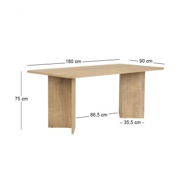 Τραπέζι Linza Megapap χρώμα honey oak 180x90x75cm 1 τεμ.