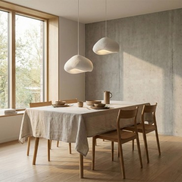 Φωτιστικό οροφής Loval Megapap E27 fiberglass δίφωτο χρώμα λευκό Ø70x115εκ.