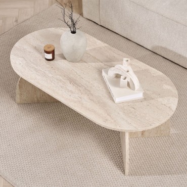 Τραπεζάκι σαλονιού Melina Megapap χρώμα travertine 120x60x40cm 1 τεμ.