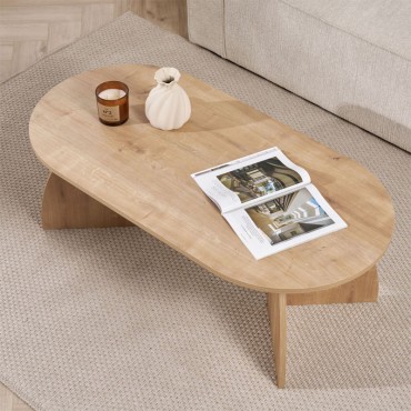 Τραπεζάκι σαλονιού Melina Megapap χρώμα sapphire oak 120x60x40cm 1 τεμ.