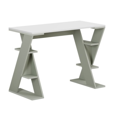 Γραφείο εργασίας Papillon Megapap χρώμα ash green - λευκό 106x50x75εκ 1 τεμ.