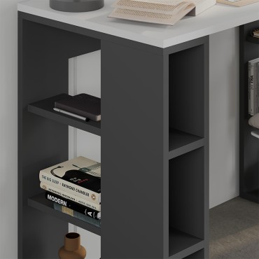 Γραφείο εργασίας Colmar Megapap χρώμα ανθρακί - λευκό 106x50x75cm 1 τεμ.