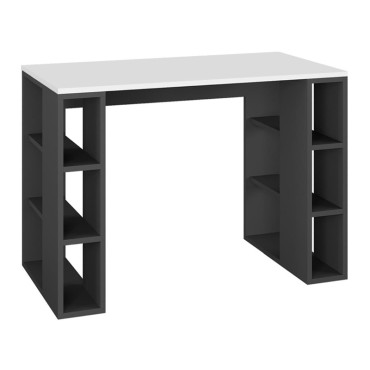 Γραφείο εργασίας Colmar Megapap χρώμα ανθρακί - λευκό 106x50x75cm 1 τεμ.