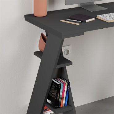 Γραφείο εργασίας Papillon Megapap χρώμα ανθρακί 106x50x75εκ 1 τεμ.