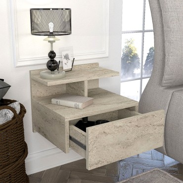 Κομοδίνο επιτοίχιο Mislina Megapap χρώμα travertine 40x33,2x32cm 1 τεμ.