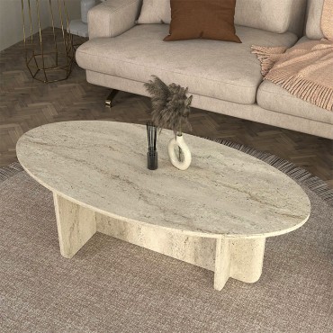 Τραπεζάκι σαλονιού Ravey Megapap χρώμα travertine 120x60x39,8cm 1 τεμ.