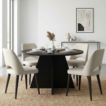 Τραπέζι Tailor Megapap χρώμα sencron black 120x75,7cm 1 τεμ.